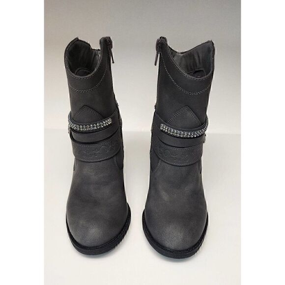 Daisy Fuentes 6M Valentina women's Western Ankle Bootie Gray Faux Leather - Picture 4 of 8